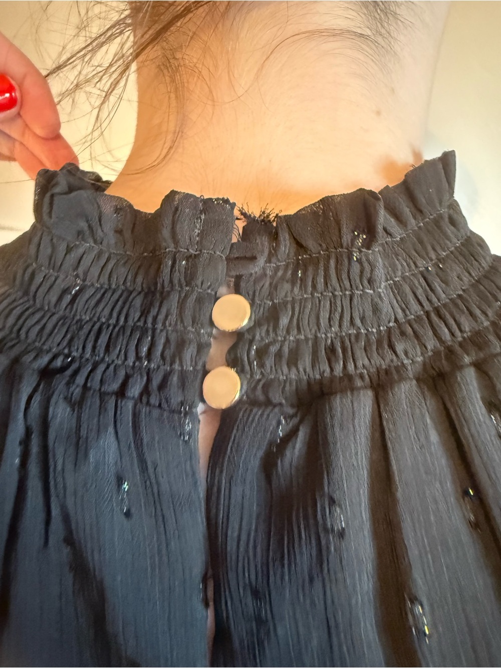 Draper James Black Sleeveless High-Neck Smocked Maxi Dress - Picture 8 of 13